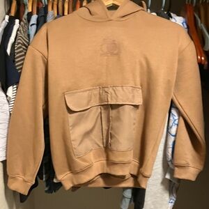 Kids Tan Hoodie with Front Pocket